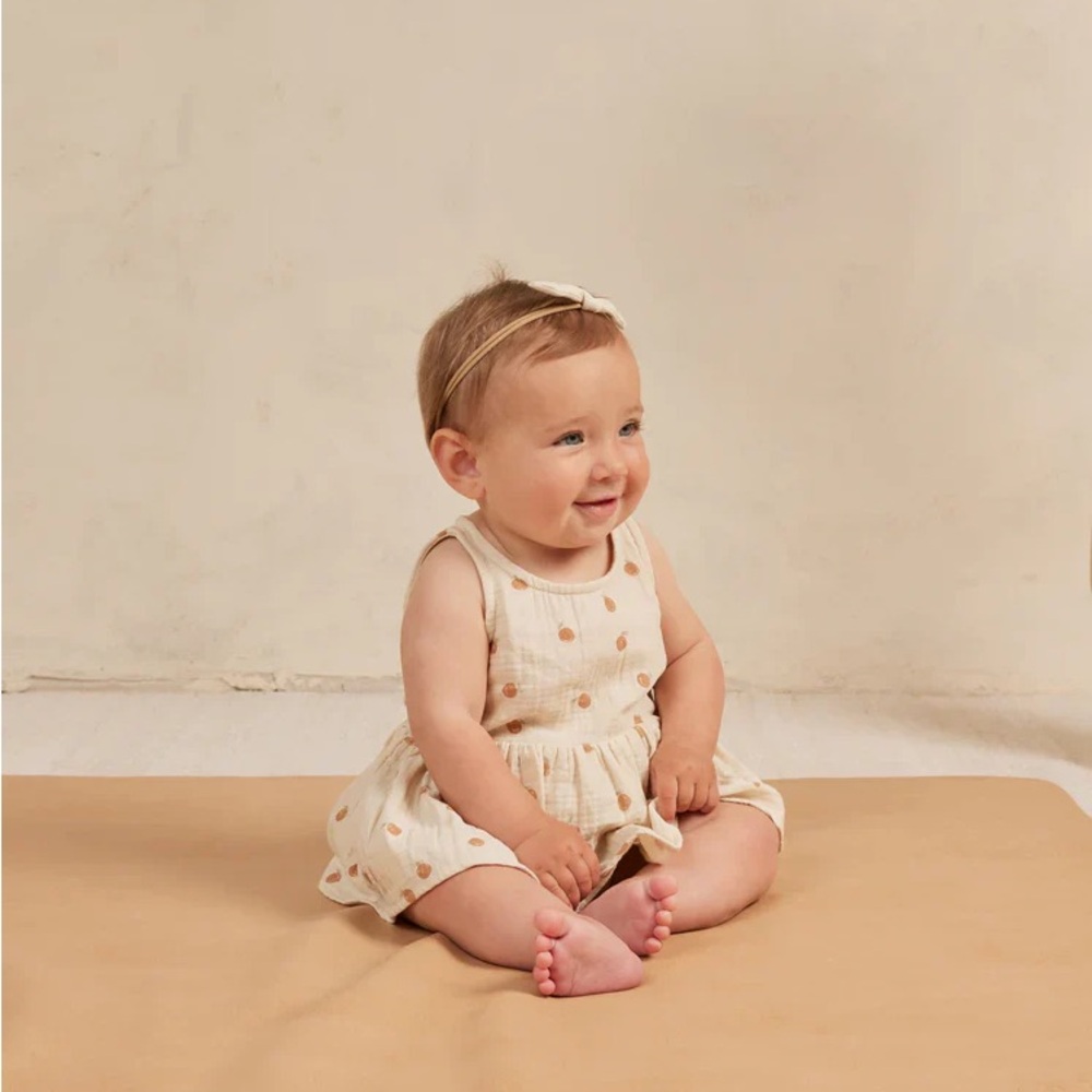 Quincy Mae Oranges Skirted Tank Romper